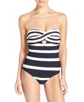 Ted Baker London 'Cirana' Textured Bandeau One-Piece Swimsuit