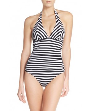Tommy Bahama Stripe One-Piece Swimsuit  - White