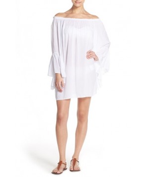 Elan Bell Sleeve Cover-Up Tunic Dress - White