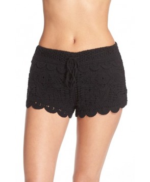 Surf Gypsy Crochet Cover-Up Shorts  - Black