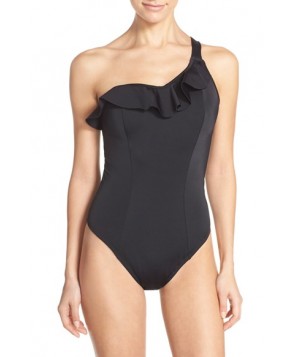 Freya One-Shoulder Underwire One-Piece Swimsuit0DD - Black