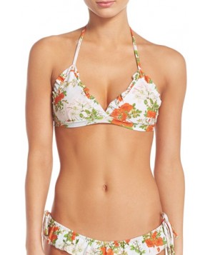 Lolli Swim Ruffle Trim Triangle Bikini Top  - Ivory