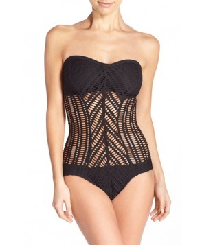 Robin Piccone 'Mitered' Convertible One-Piece Swimsuit  - Black