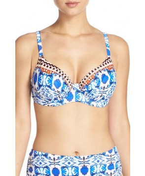 Fantasie 'Aveiro' Underwire Print Bikini Top D - Blue