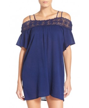 La Blanca 'Island Fare' Cotton Cover-Up Slipdress/Medium - Blue