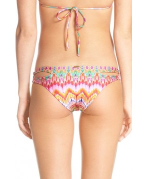 Luli Fama Cutout Sides Print Bikini Bottoms