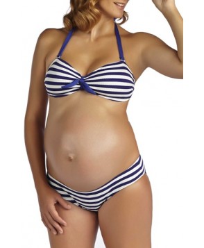 Pez D'Or 'Rimini' Textured Stripe Maternity Bikini  - Blue