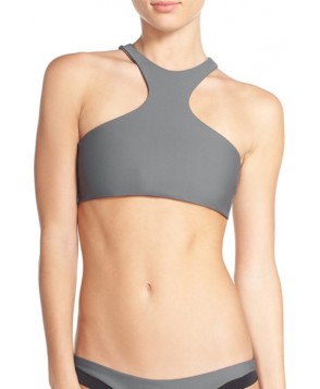 Issa De' Mar 'Sola' High Neck Bikini Top  - Grey