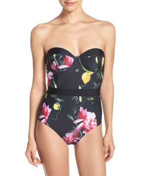 Ted Baker London 'Citrus Bloom' Strapless One-Piece Swimsuit