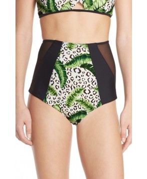 Issa De' Mar 'Harper' Reversible High Waist Bikini Bottoms  - Green