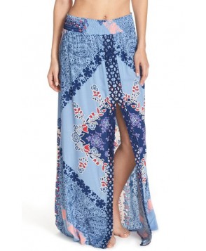 Green Dragon Cover-Up Maxi Skirt  - Blue