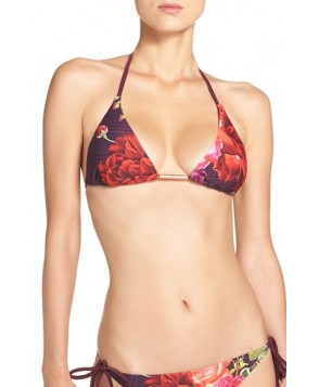 Ted Baker London 'Juxtapose Rose' Triangle Bikini Top  - Purple