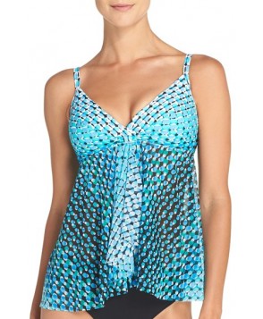 Profile By Gottex Print Tankini Top - Blue