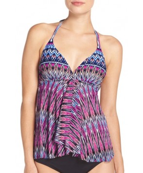 Blush By Profile Halter Flyaway Tankini Top  D - Pink