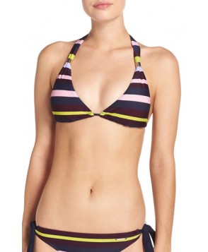 Ted Baker London 'Modern Stripe' Halter Bikini Top - Blue