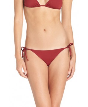 Becca 'Color Code' Side Tie Bikini Bottoms  - Red