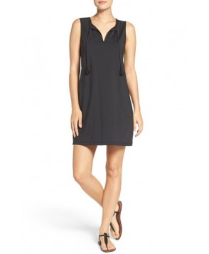 Tommy Bahama 'Pearl' Split Neck Cover-Up Dress - Black