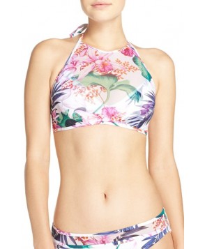 Tommy Bahama 'Orchid Canopy' High Neck Halter Bikini Top  - White