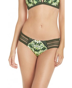 Robin Piccone Crochet Sides Bikini Bottoms  - Green