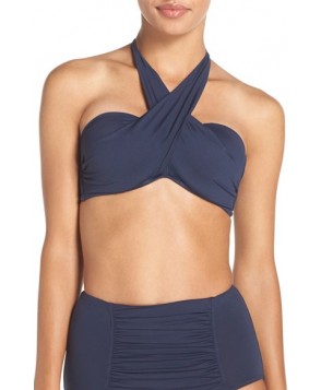 Seafolly Wrap Underwire Bandeau Bikini Top  US /  AU - Blue