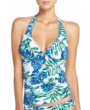 Tommy Bahama 'Fronds Floating' Reversible Halter Tankini Top  - White