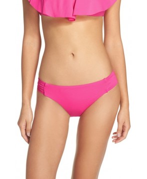 Trina Turk Shirred Side Bikini Bottoms  - Pink