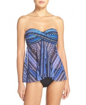 Profile By Gottex 'Indigo Girl' Bandeau Flyaway Tankini Top  - Blue