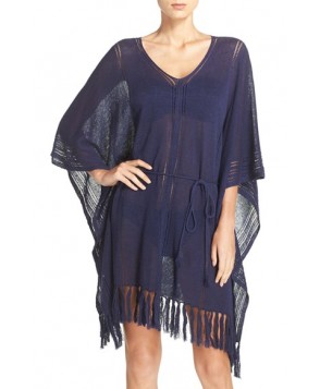 Tommy Bahama Linen Blend Cover-Up Poncho /Medium - Blue