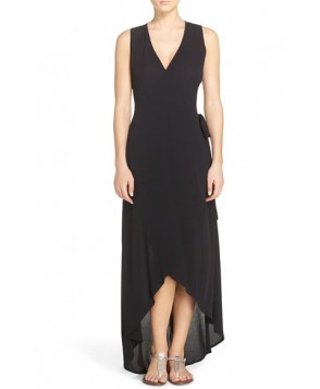 L Space Twilight Cover-Up Wrap Dress  - Black