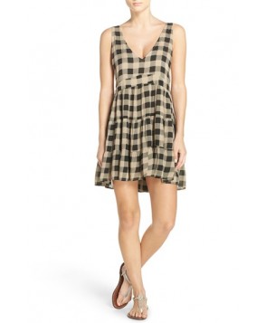 Acacia Swimwear Check Cover-Up Dress - Black