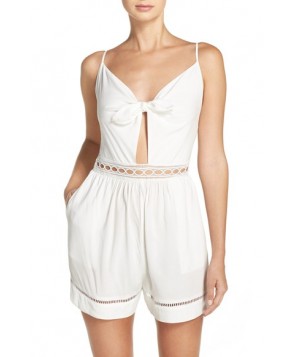 Seafolly Tie Front Playsuit Cover-Up - White