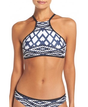 Seafolly Modern Tribe High Neck Bikini Top  US / 1 AU - Blue