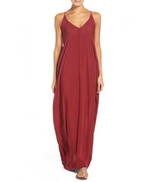 Elan V-Back Cover-Up Maxi Dress  - Burgundy