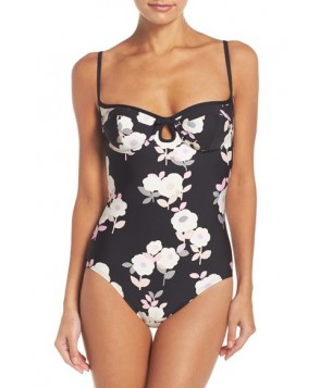 Kate Spade New York Underwire One-Piece Swimsuit  - Black