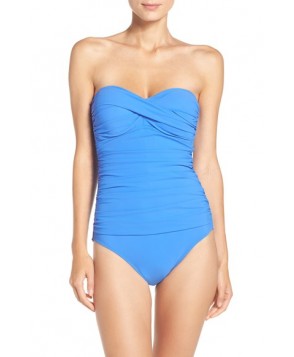 Profile By Gottex 'Tutti Frutti' Bandeau One-Piece Swimsuit  - Blue