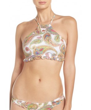 Pilyq High Neck Bikini Top  - White