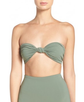 Mara Hoffman Knot Front Bandeau Bikini Top - Green