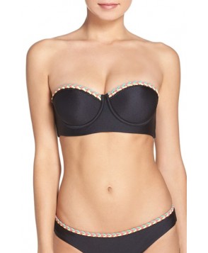 Luli Fama Underwire Bandeau Bikini Top  - Black