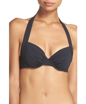 Tommy Bahama Underwire Halter Bikini Top8C - Black