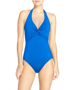 Tommy Bahama 'Pearl' Halter One-Piece Swimsuit  - Blue