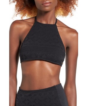 Roxy Cozy & Soft Halter Bikini Top  - Black