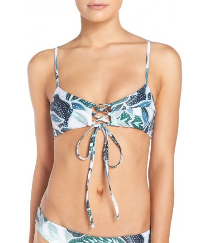 Mara Hoffman Lace-Up Bikini Top - Green