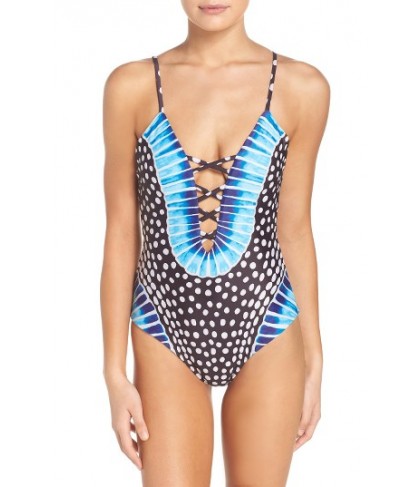 Mara Hoffman Crisscross One-Piece Swimsuit  - Blue