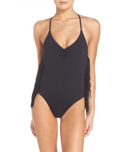 L Space Fringe One-Piece Swimsuit - Black