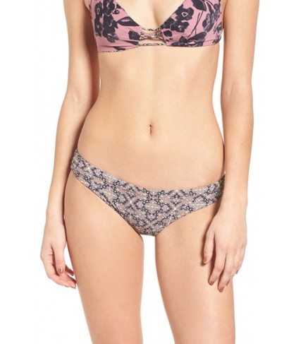 O'Neill Luna Print Cheeky Bikini Bottoms  - Pink