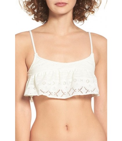 Roxy Cozy & Soft Flutter Bikini Top  - White