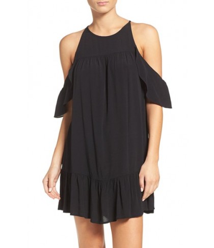 Suboo Valley Frill Cover-Up Dress  - Black