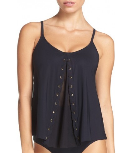 Amoressa Heavy Metals Underwire Tankini Top - Black