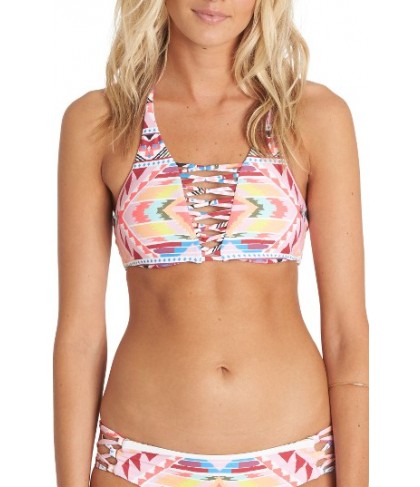 Billabong Geo Print Lace-Up Bikini Top