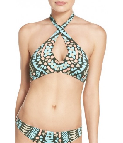 The Bikini Lab Folk Up The Sun Bikini Top  - Green